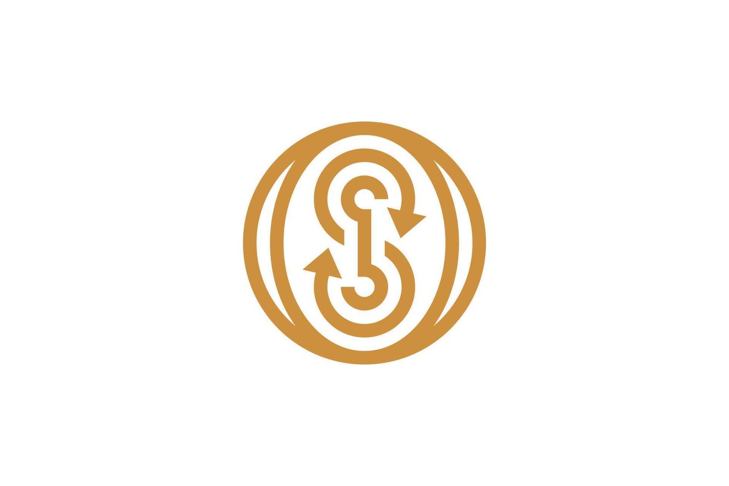 logotipo de lujo monoline letra s abstracta vector