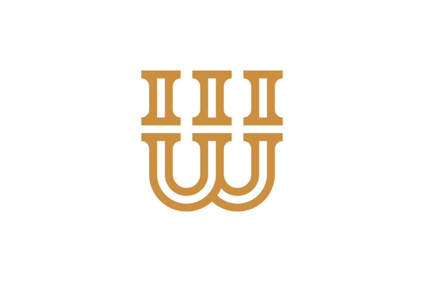Letter W Monoline Logo vector