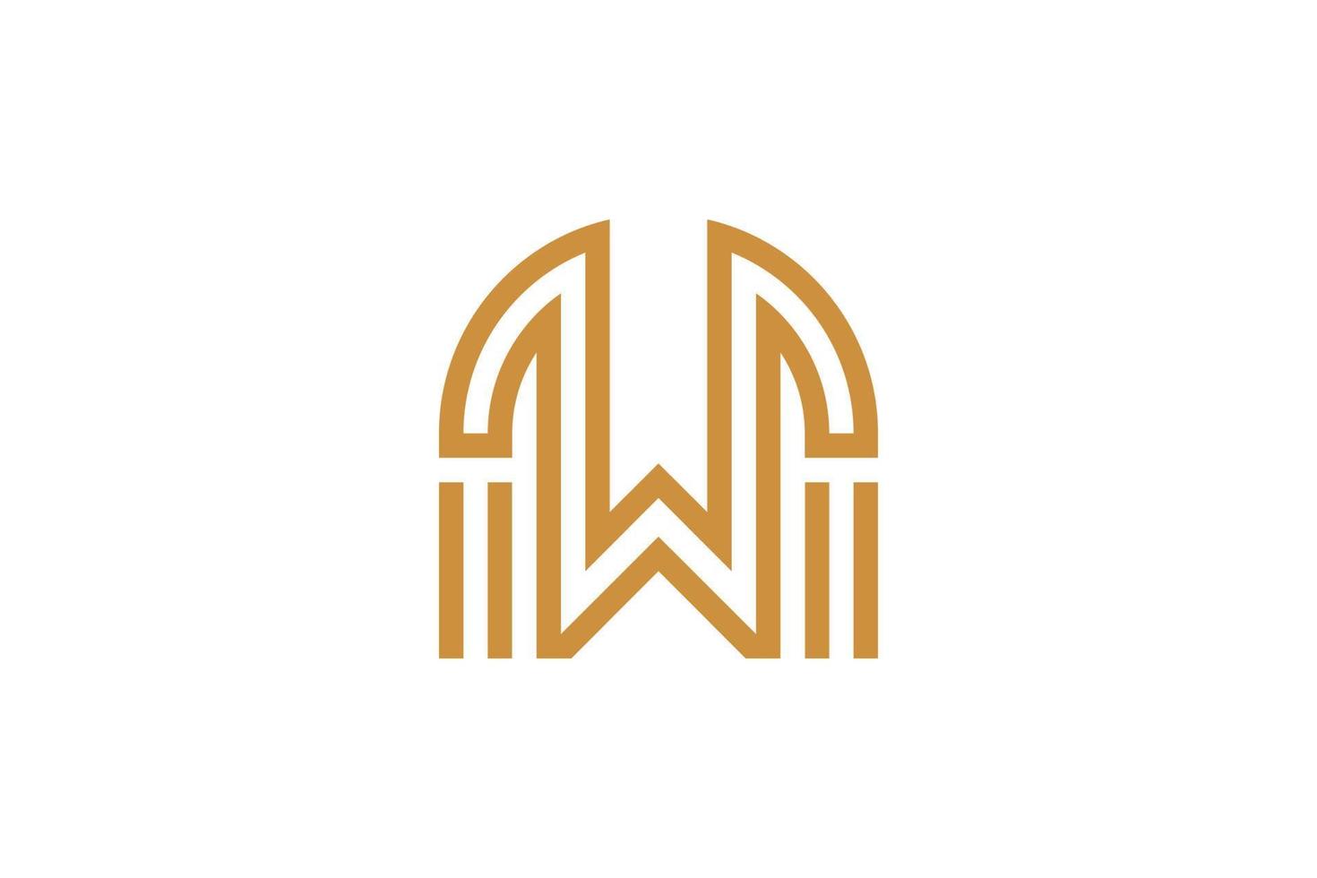 Letter W Monoline Logo vector