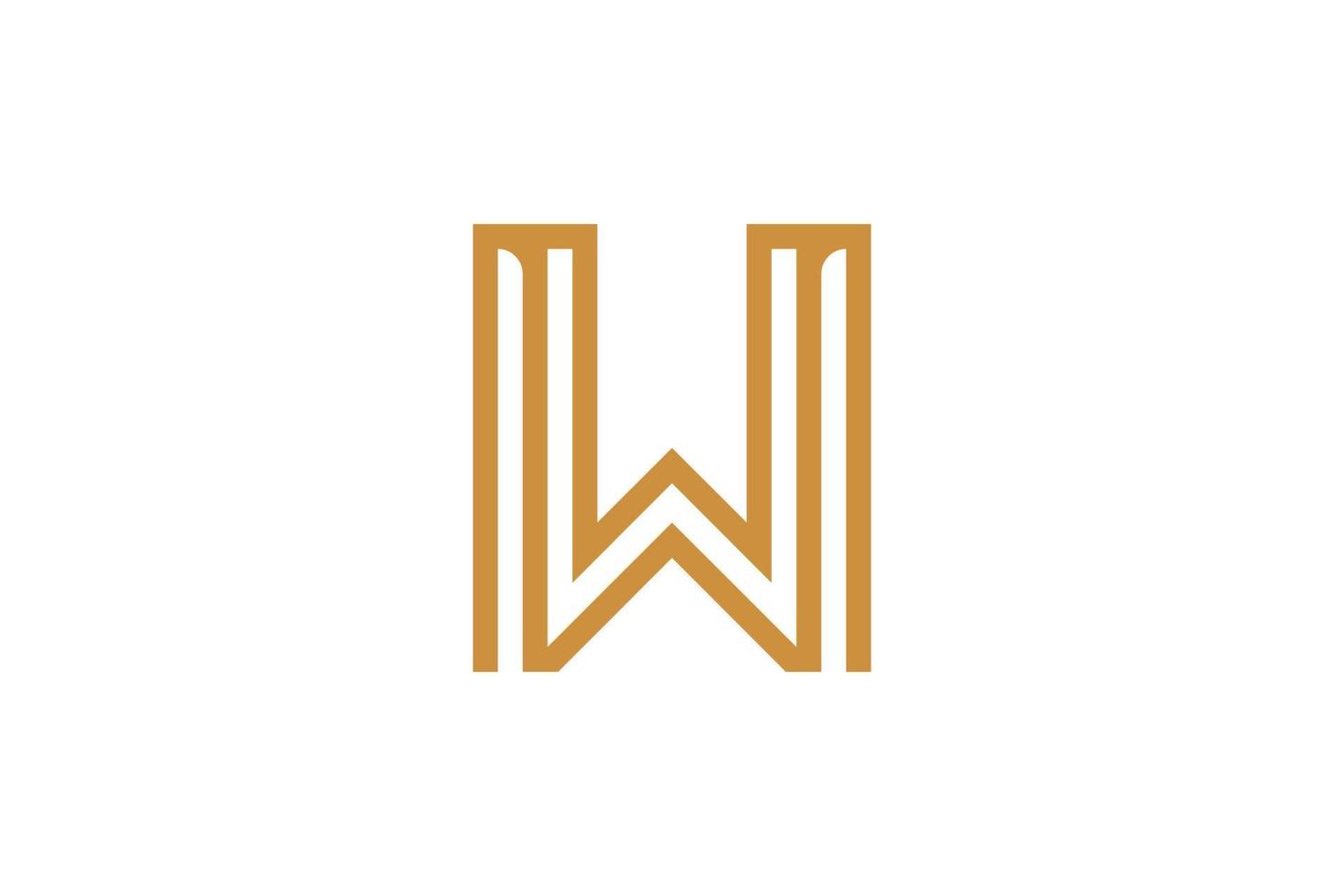 Letter W Monoline Logo vector