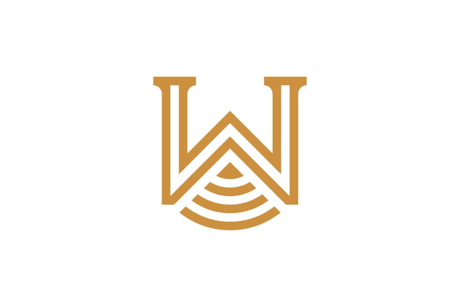 Letter W Monoline Logo vector