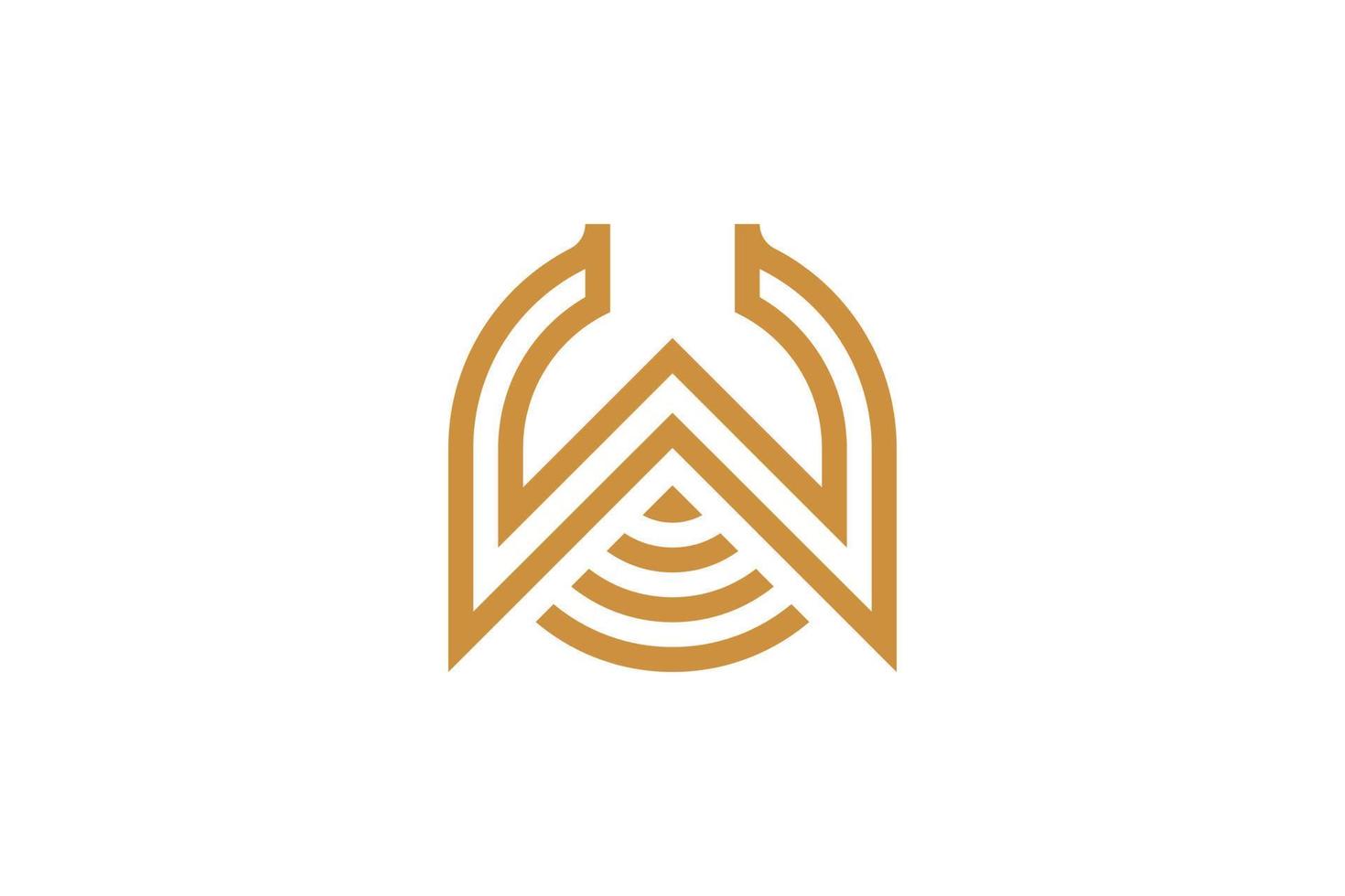 Letter W Monoline Logo vector
