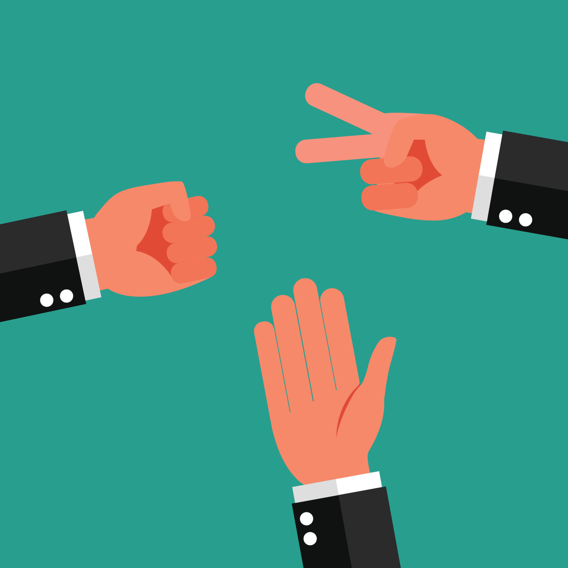 Hand make rock scissors paper 14436654 Vector Art at Vecteezy