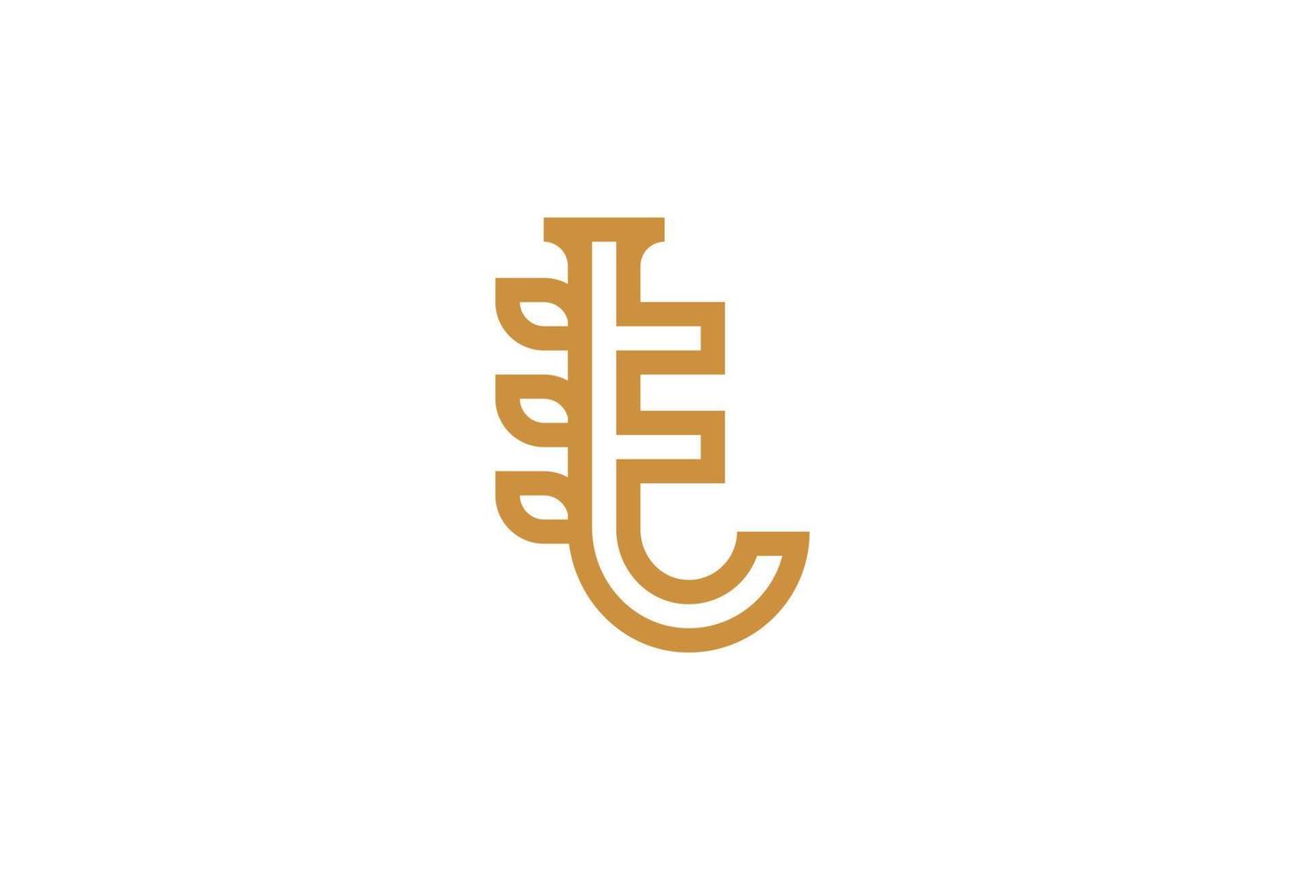 Letter T Monoline Logo Design vector