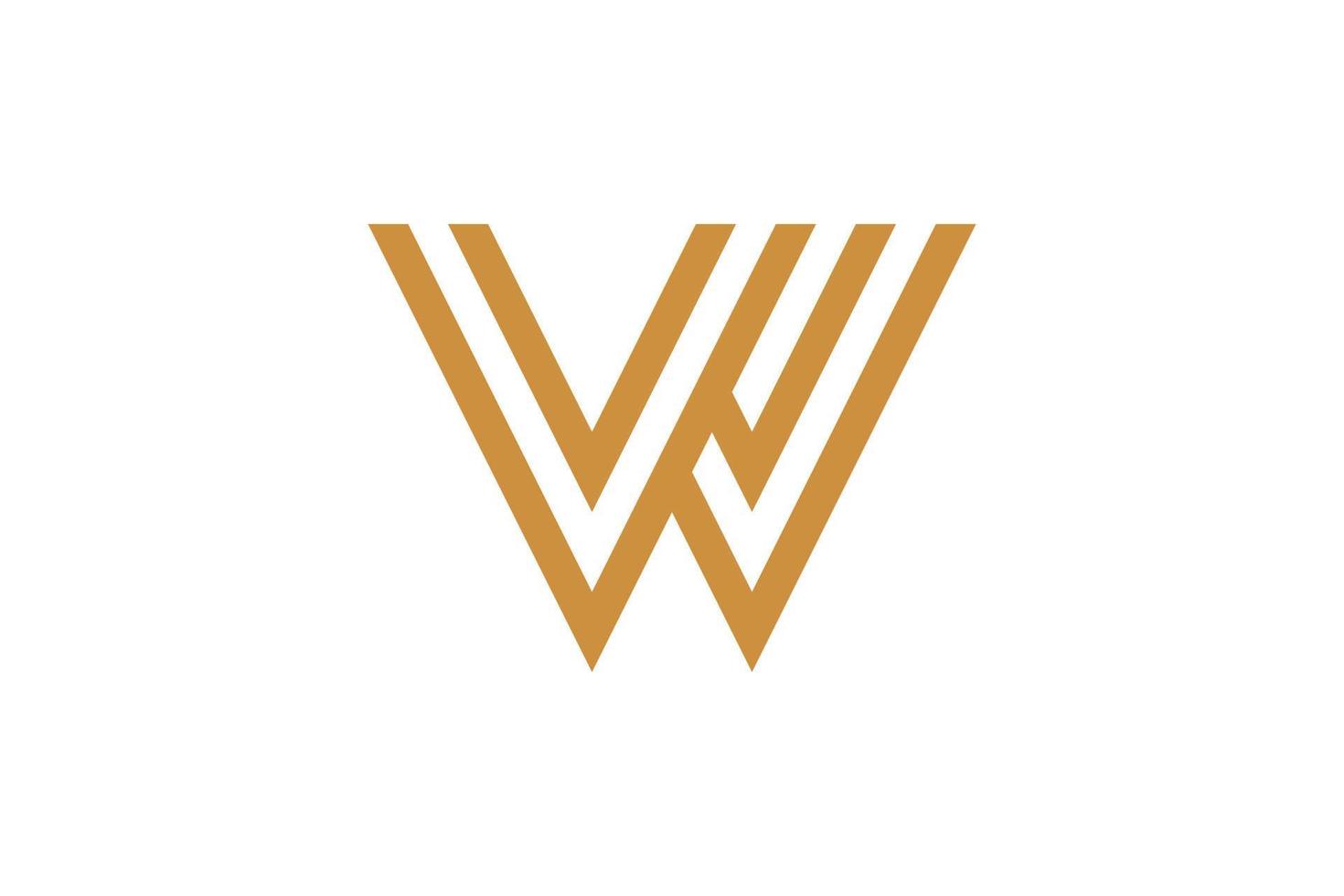 Letter W Monoline Logo vector