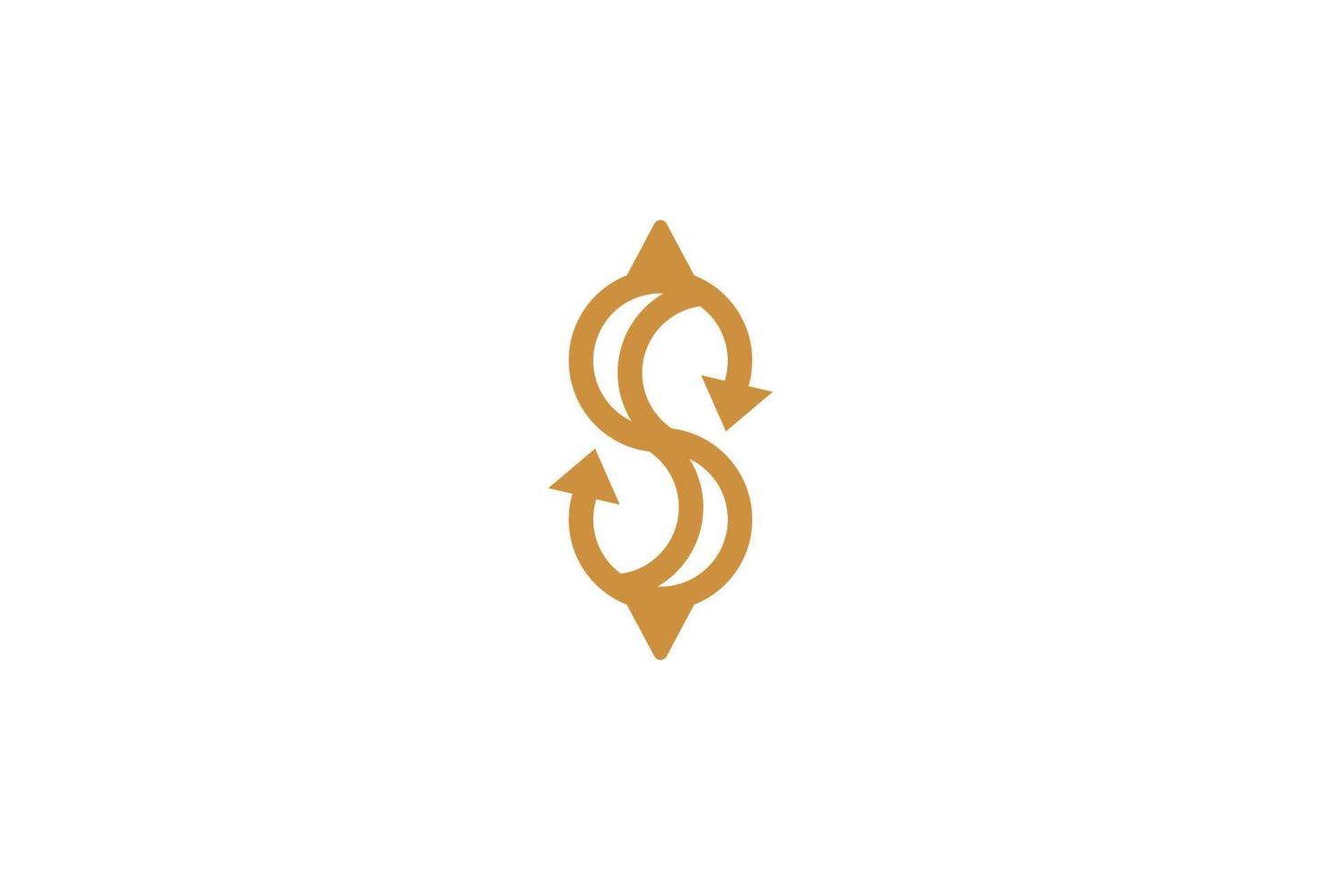 Abstract Letter S Monoline Luxury Logo vector