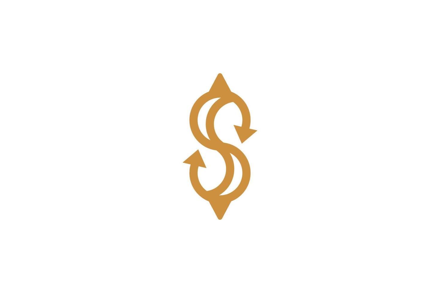 Abstract Letter S Monoline Luxury Logo vector