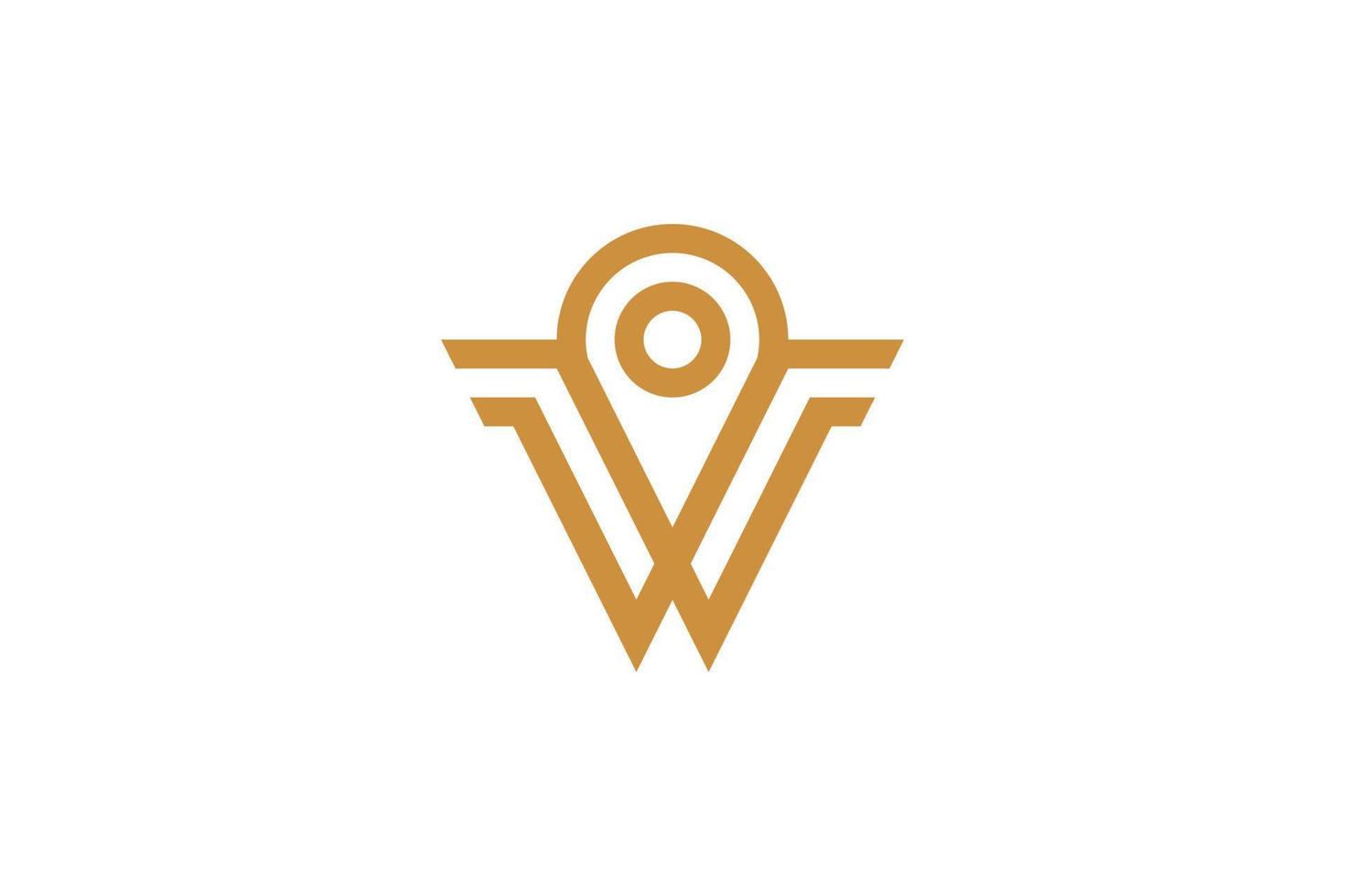 Letter W Monoline Logo vector