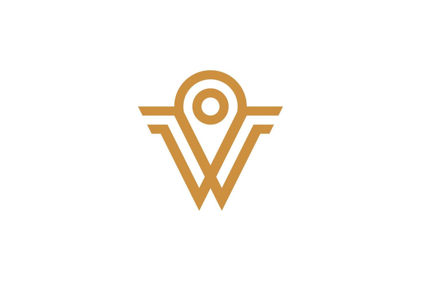 Letter W Monoline Logo vector