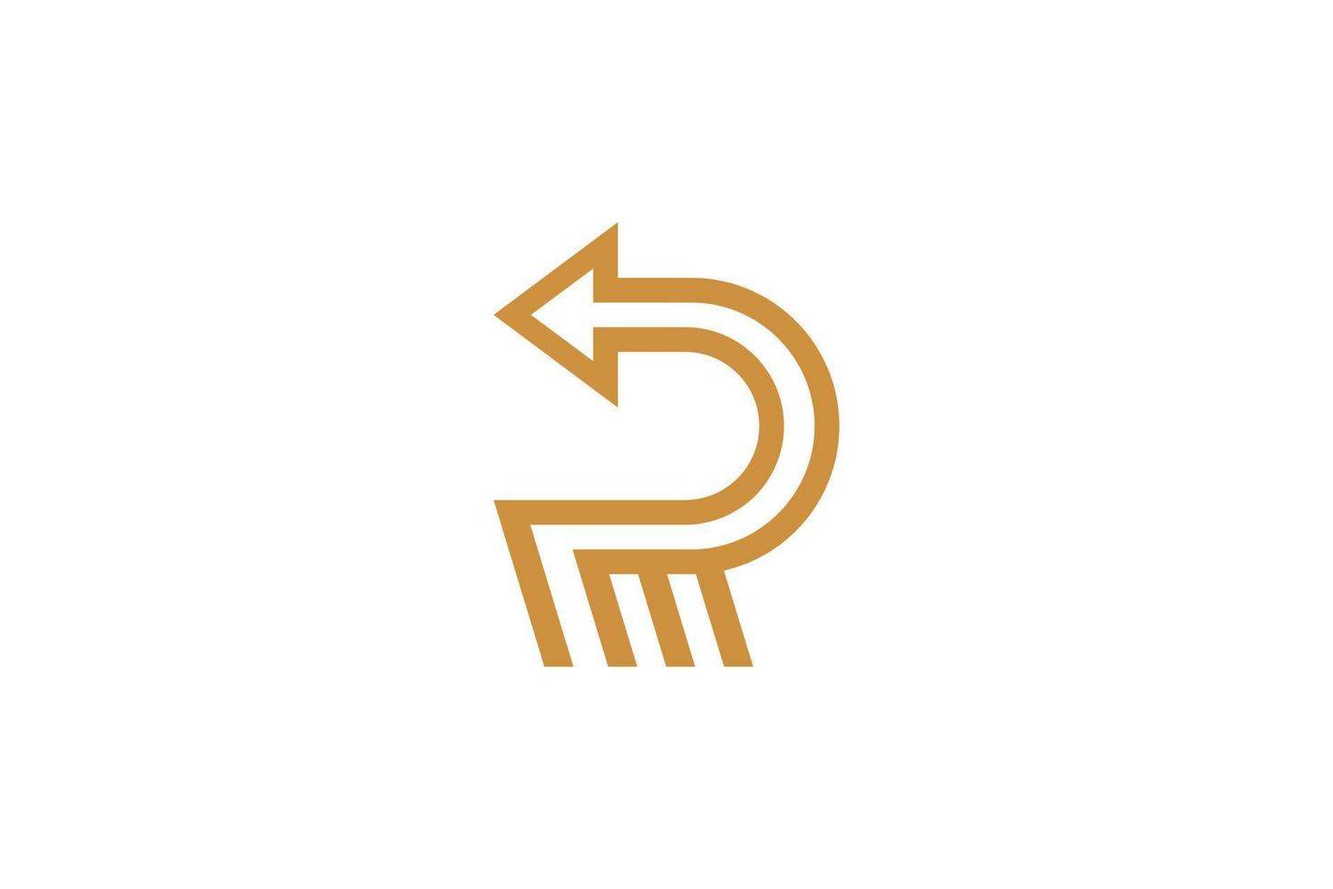 Monoline Initial Letter R Vector Logo