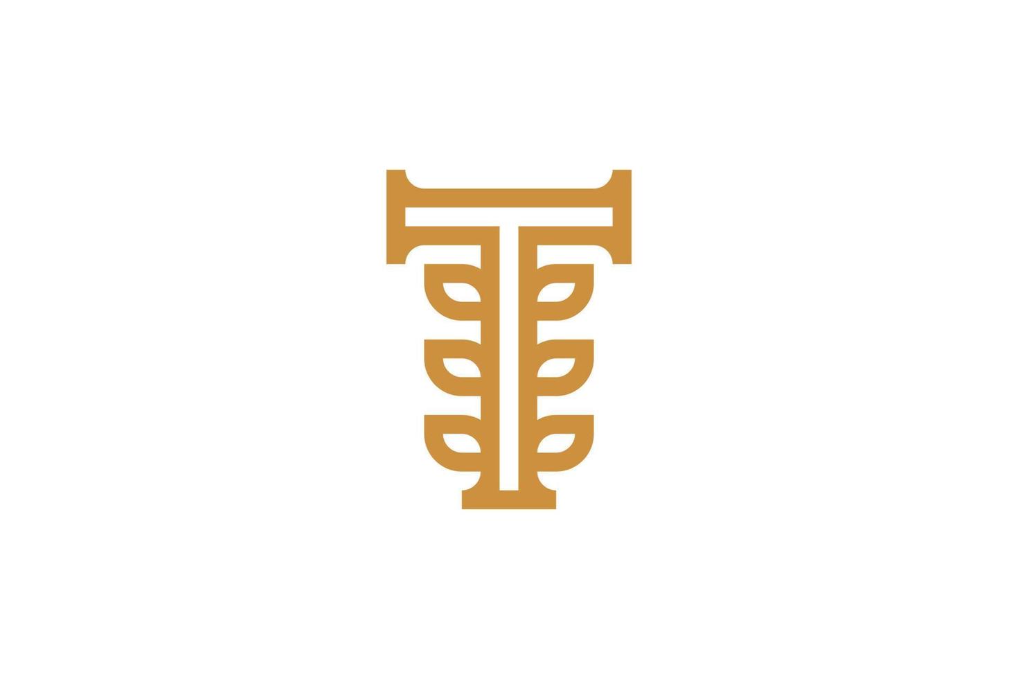 Letter T Monoline Logo Design vector