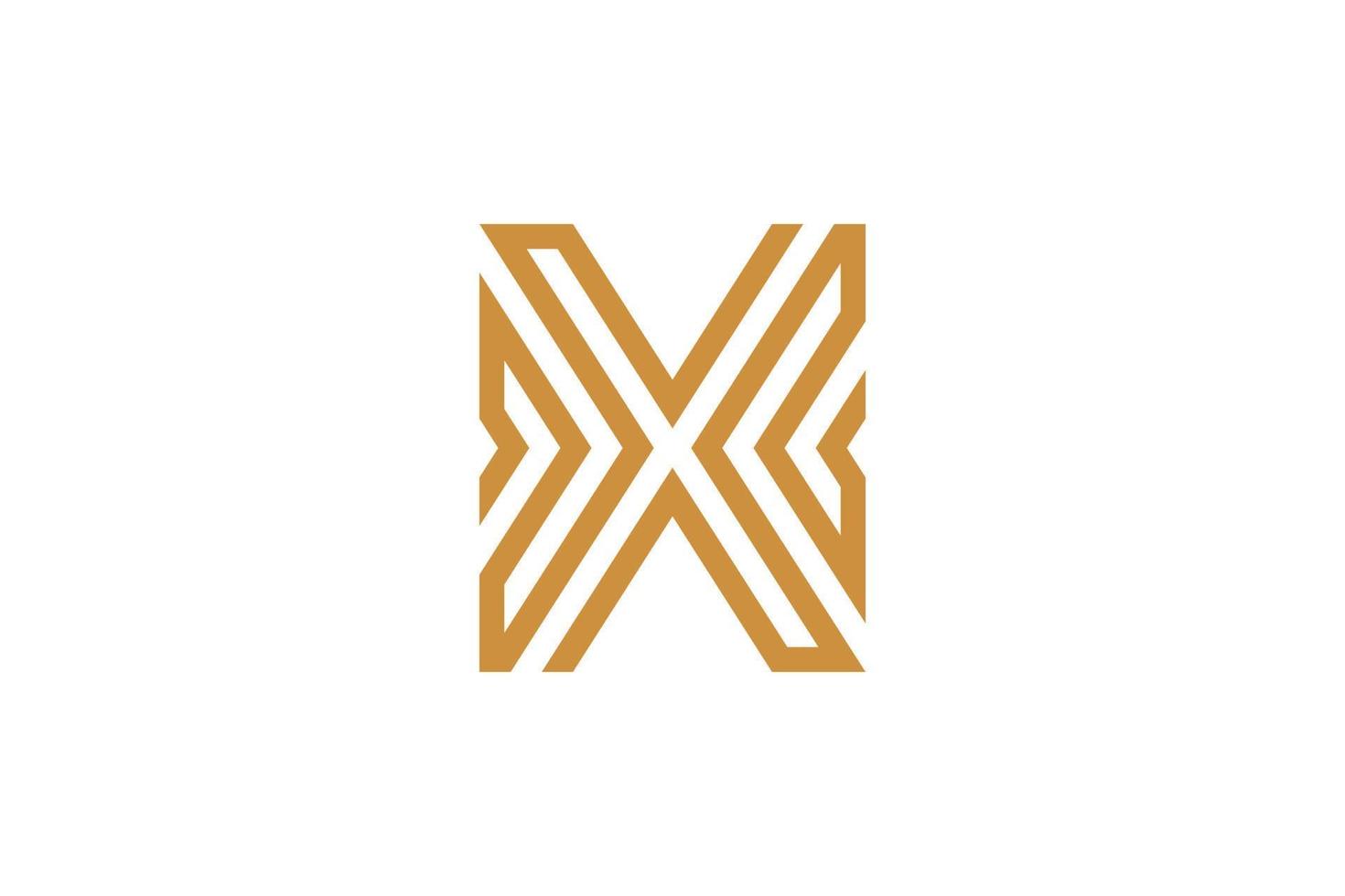Simple Letter X Monoline Logo vector