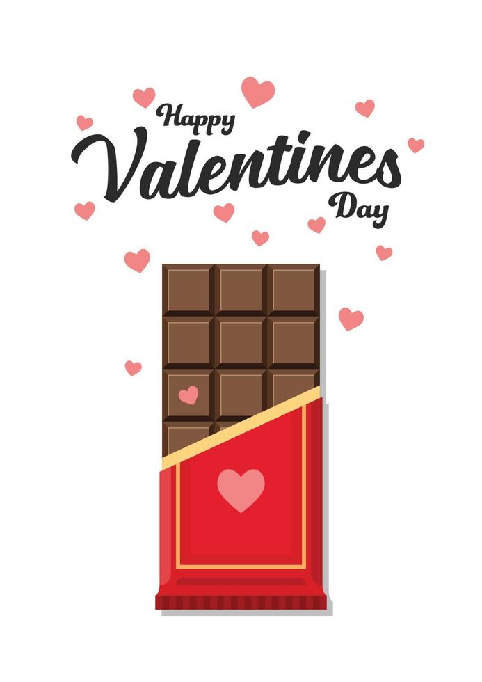 barra de chocolate del día de san valentín vector