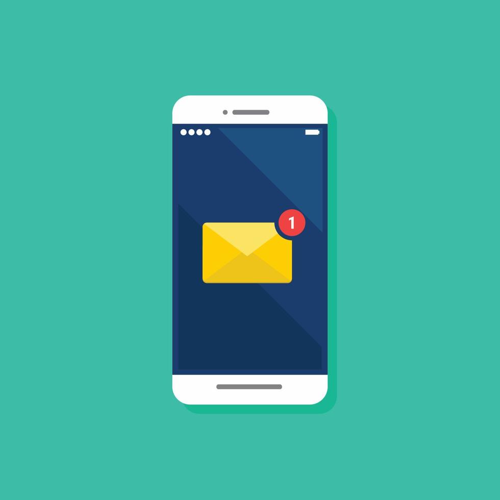 Email notification on smartphone vector