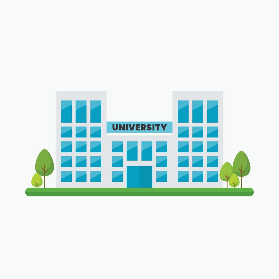 edificio escolar en estilo plano vector