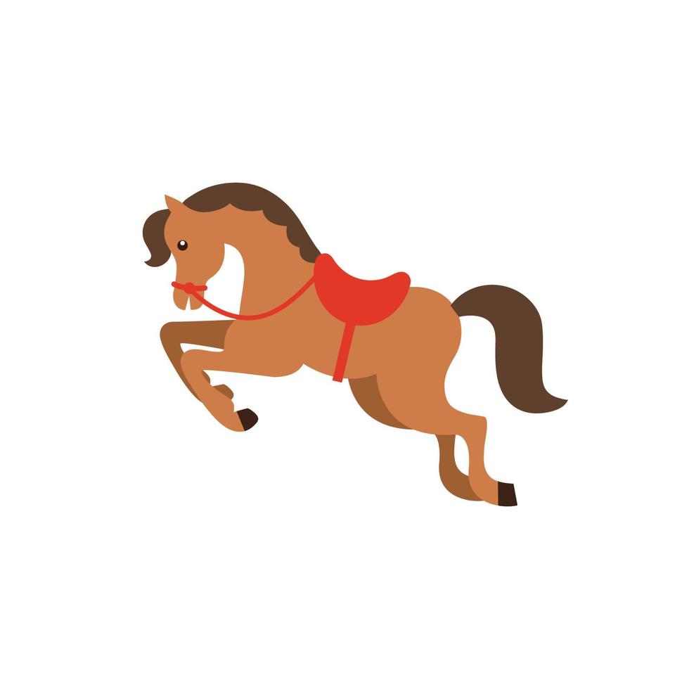 caballo, vector, plano, icono vector