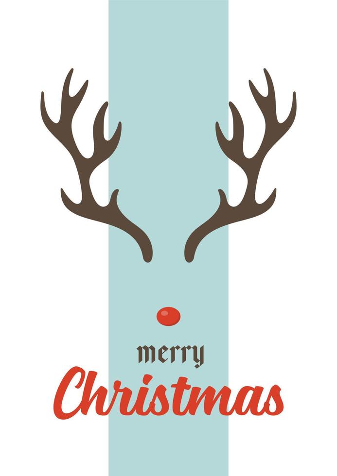 Merry christmas greeting card with antlers vector