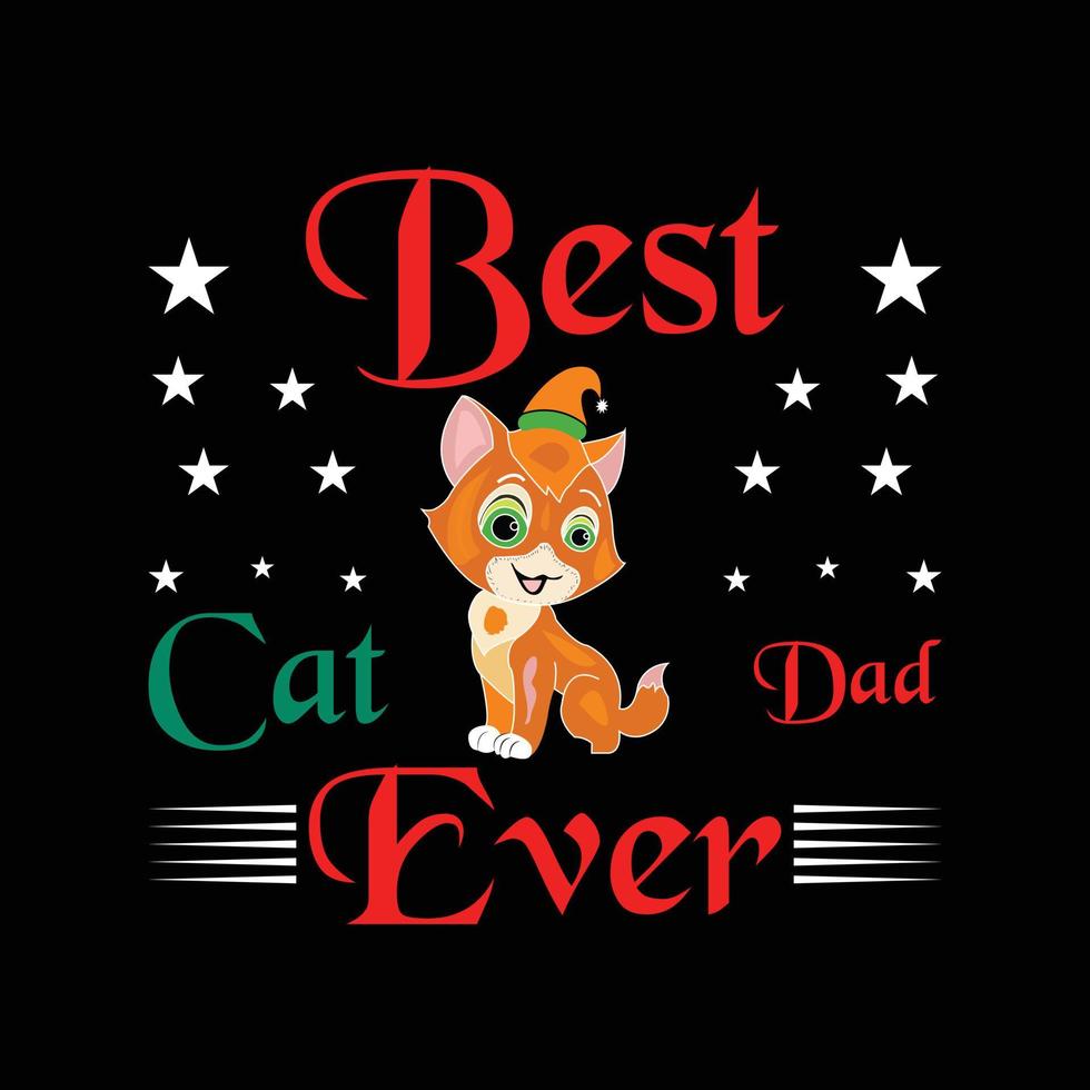 diseño de camiseta de gato navideño vector