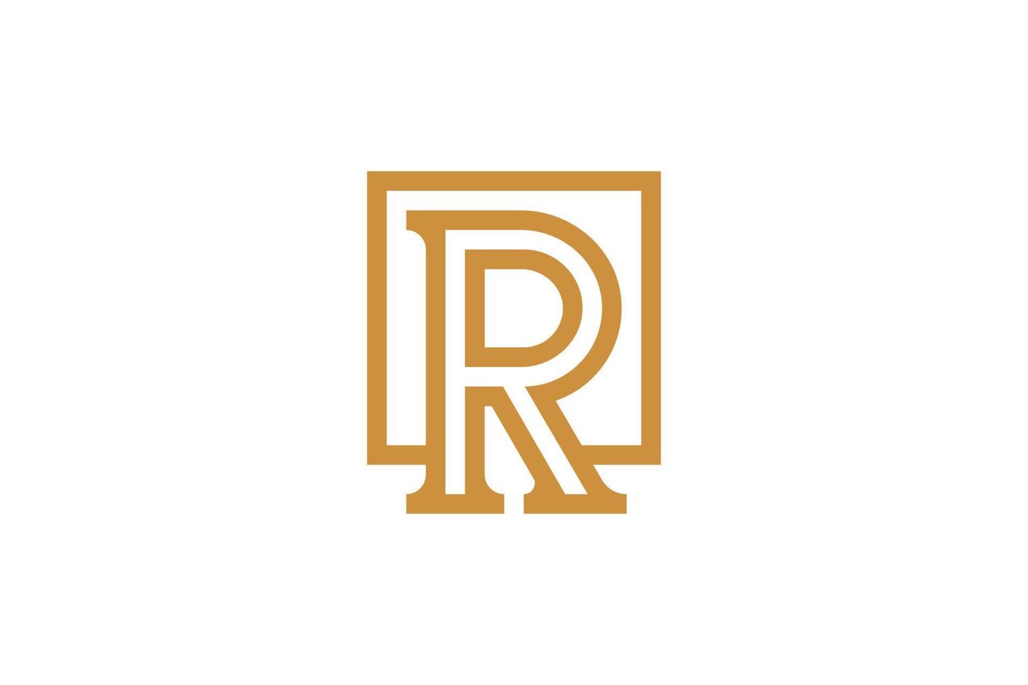 Monoline Initial Letter R Vector Logo