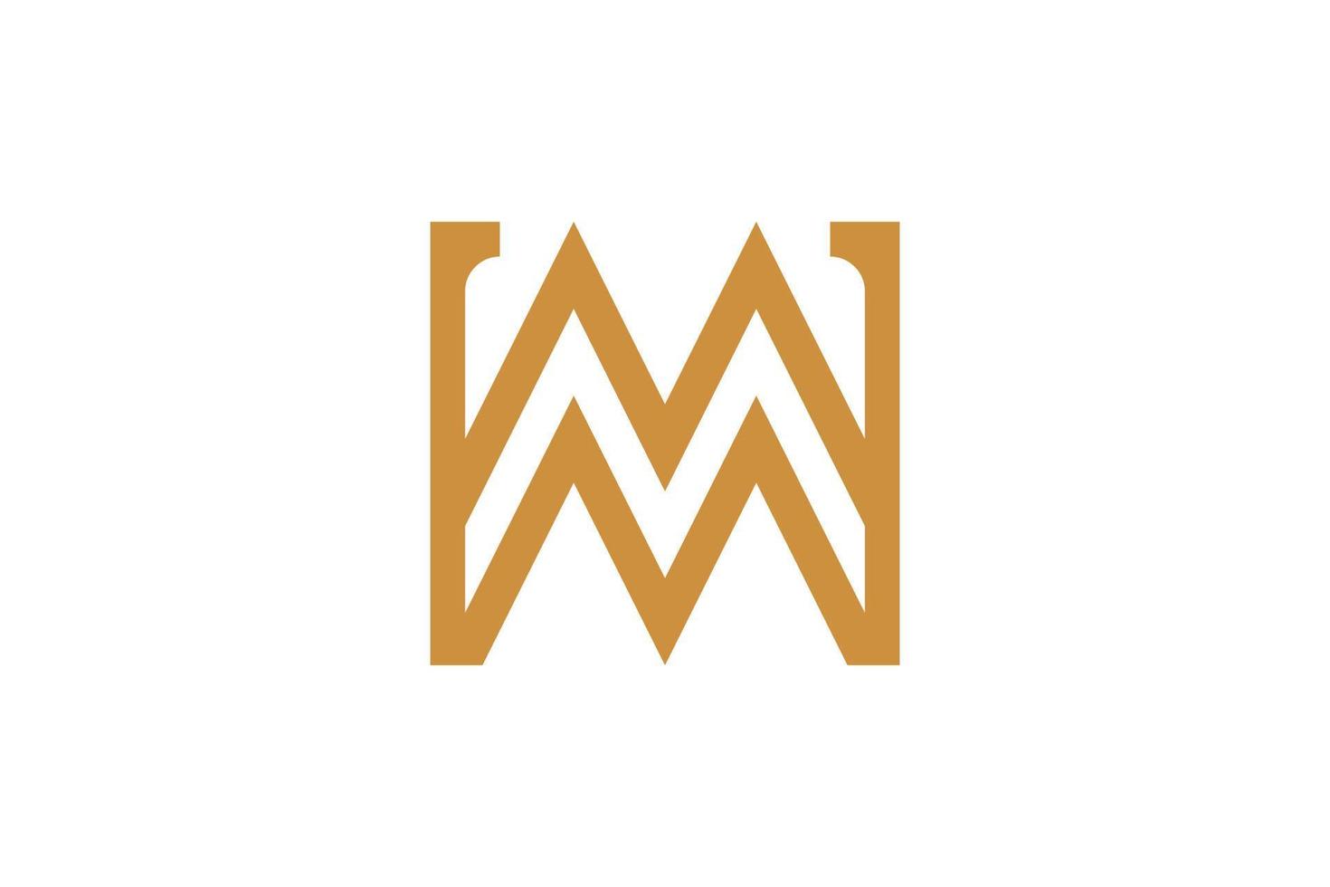 Letter W Monoline Logo vector