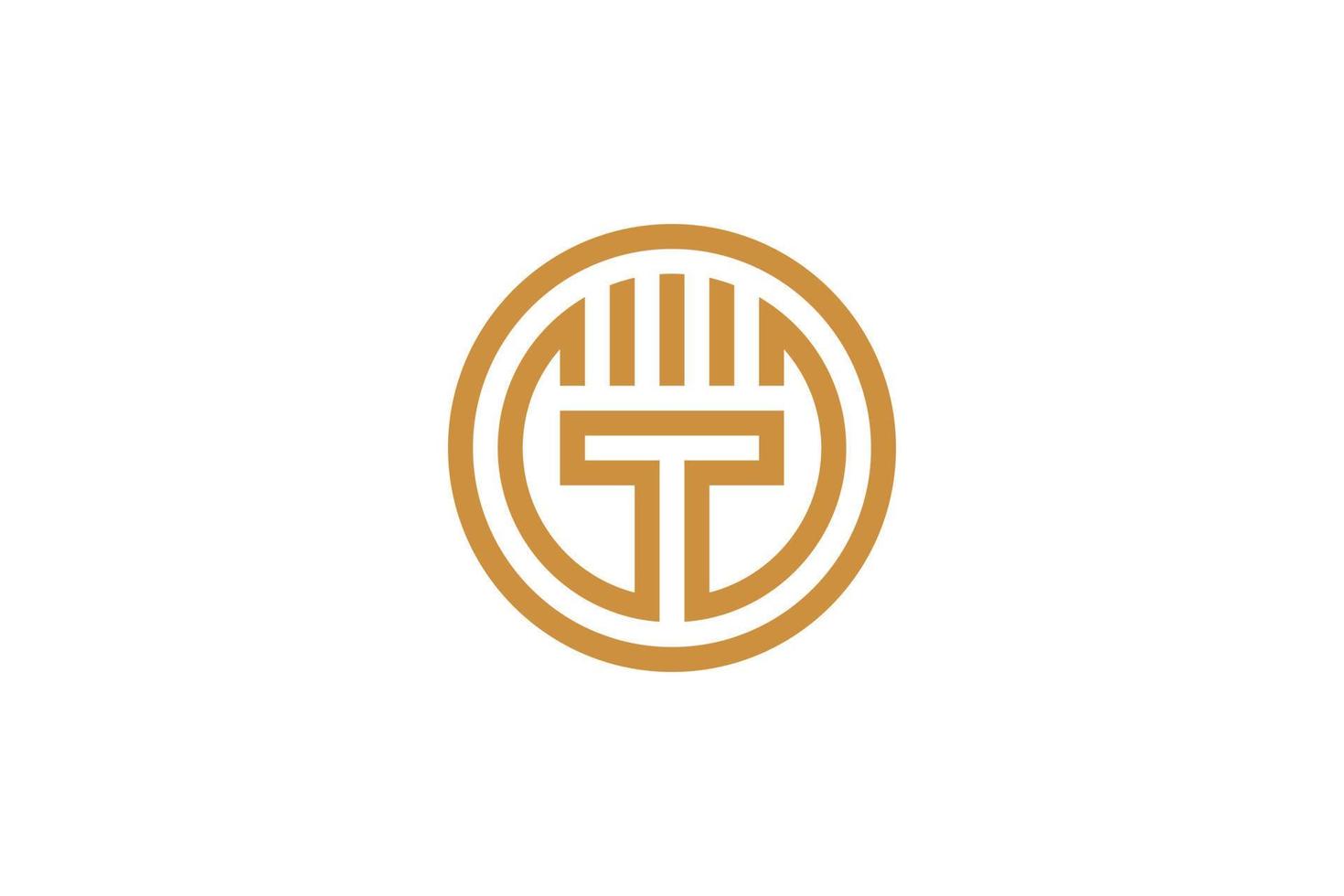 Letter T Monoline Logo Design vector
