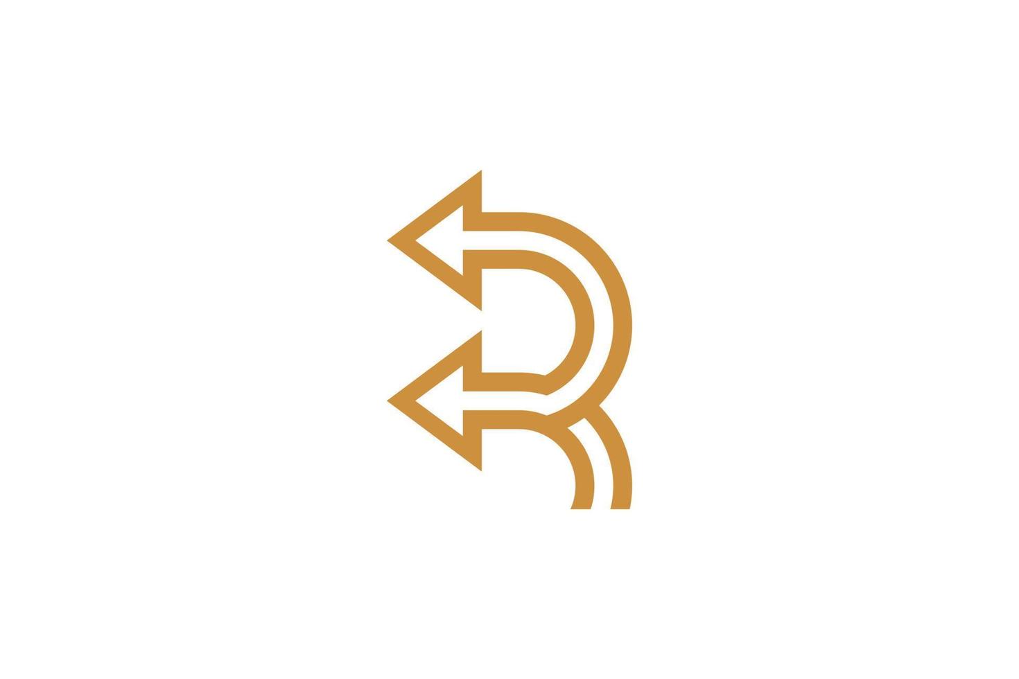 Monoline Initial Letter R Vector Logo