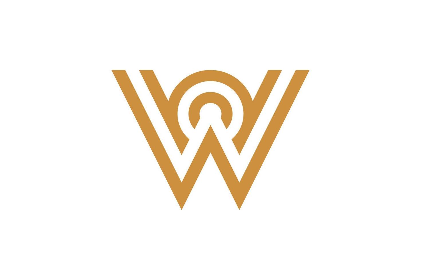 Letter W Monoline Logo vector