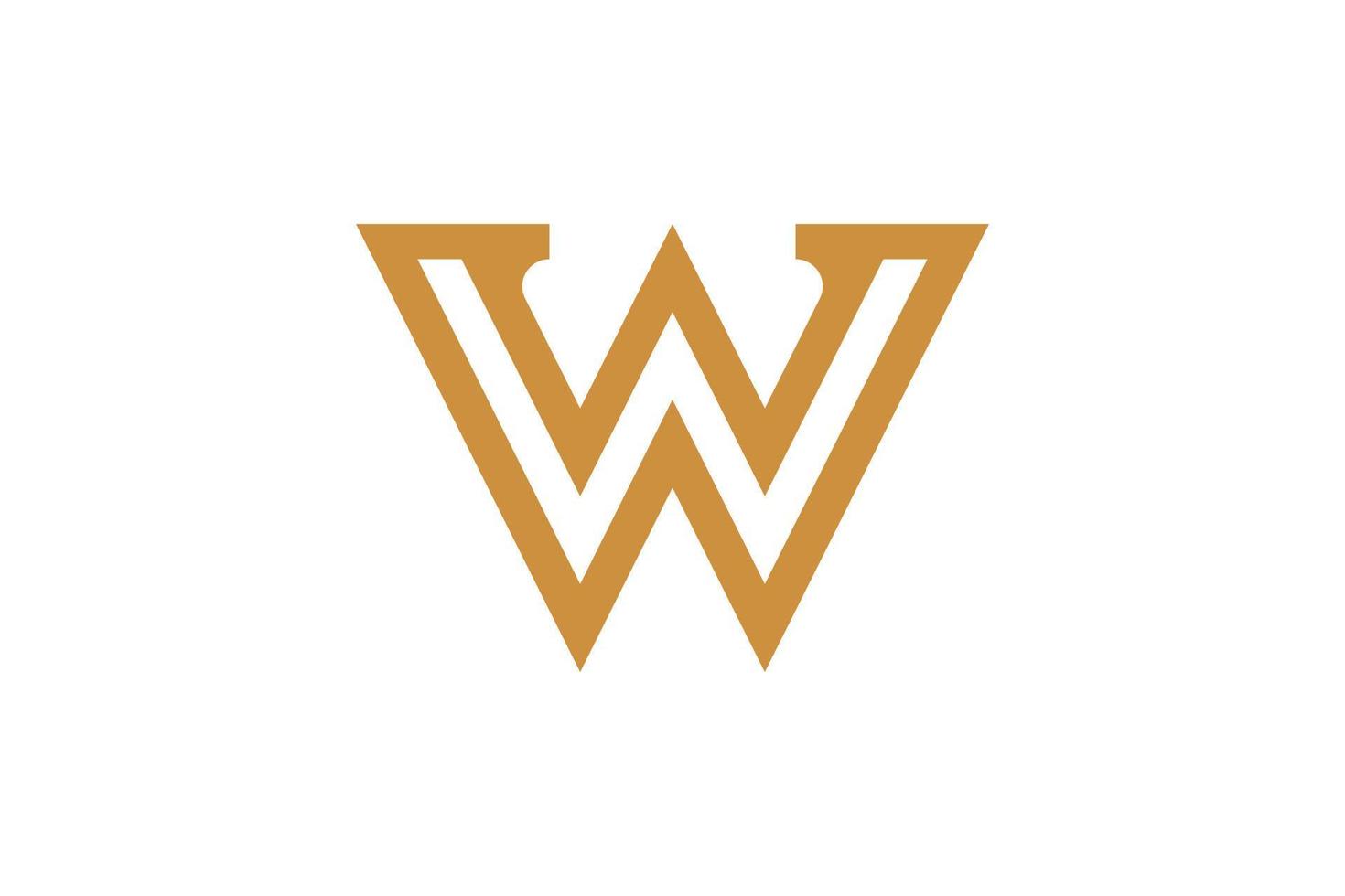 Letter W Monoline Logo vector