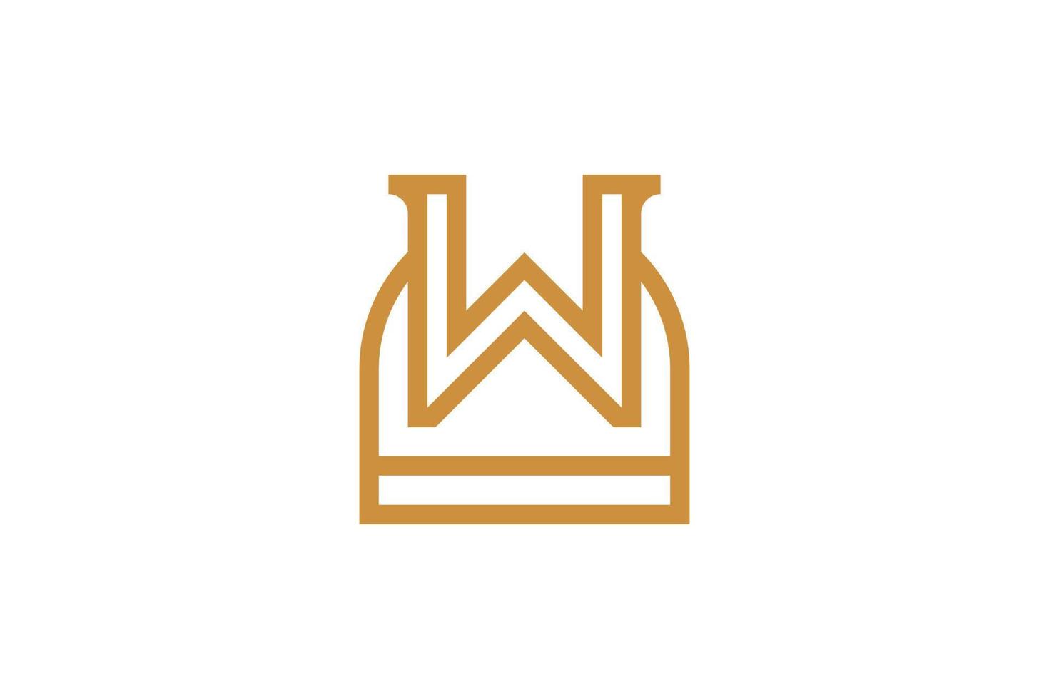 Letter W Monoline Logo vector