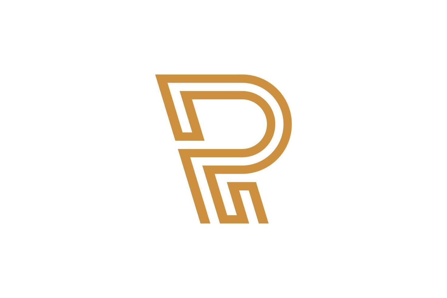 Monoline Initial Letter R Vector Logo