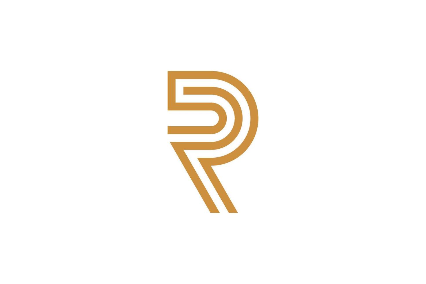 Monoline Initial Letter R Vector Logo