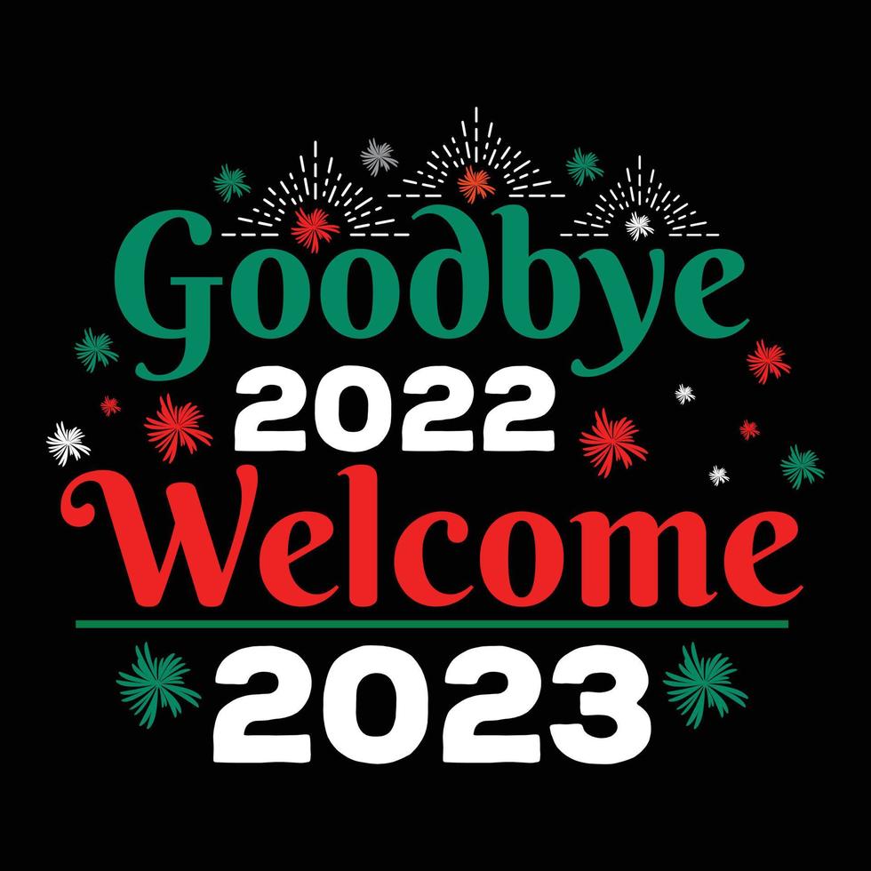 Happy New Year T-shirt Design 2023 vector