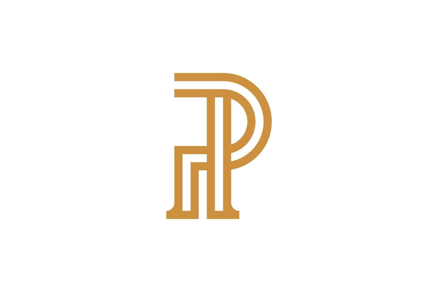 Monoline Initial Letter R Vector Logo