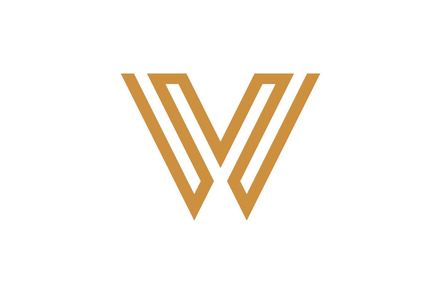 Letter W Monoline Logo vector