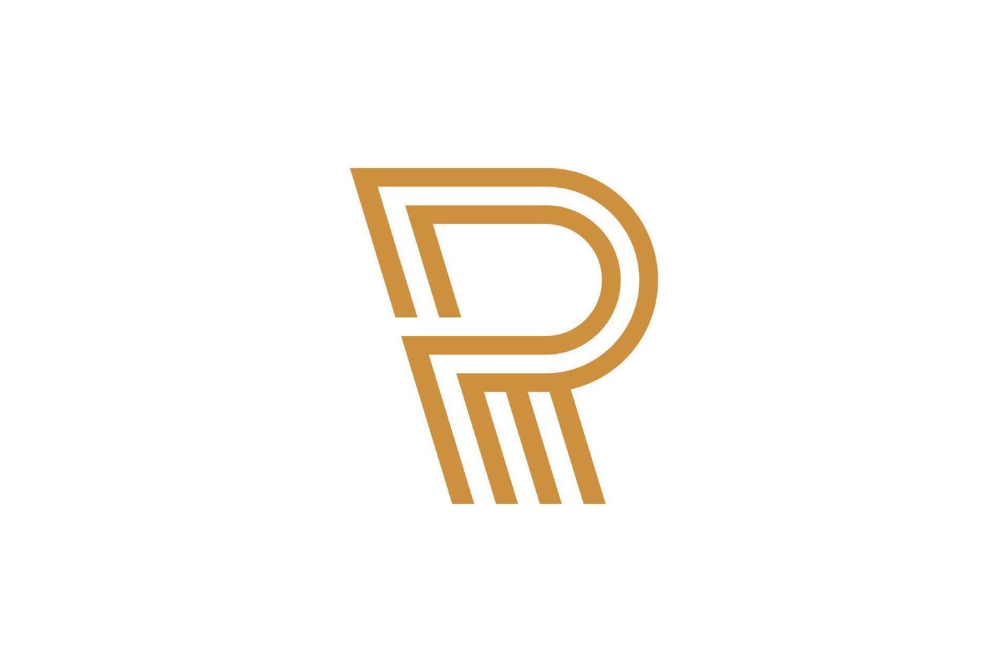 Monoline Initial Letter R Vector Logo