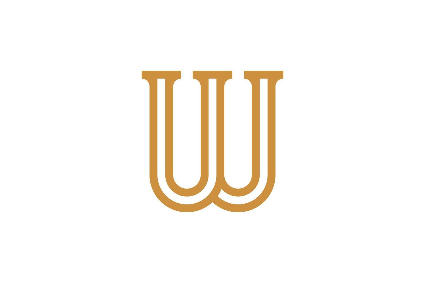 Letter W Monoline Logo vector