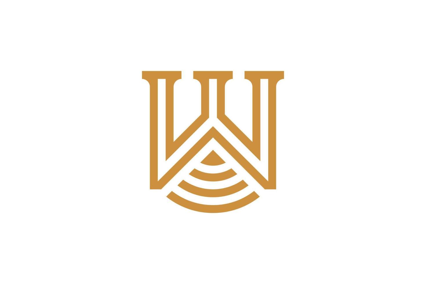 Letter W Monoline Logo vector