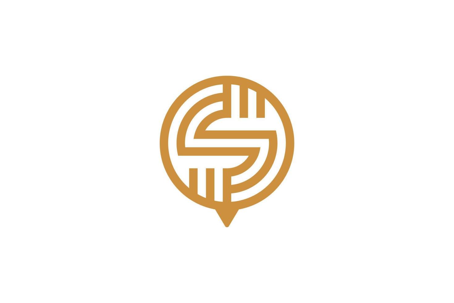 logotipo de lujo monoline letra s abstracta vector