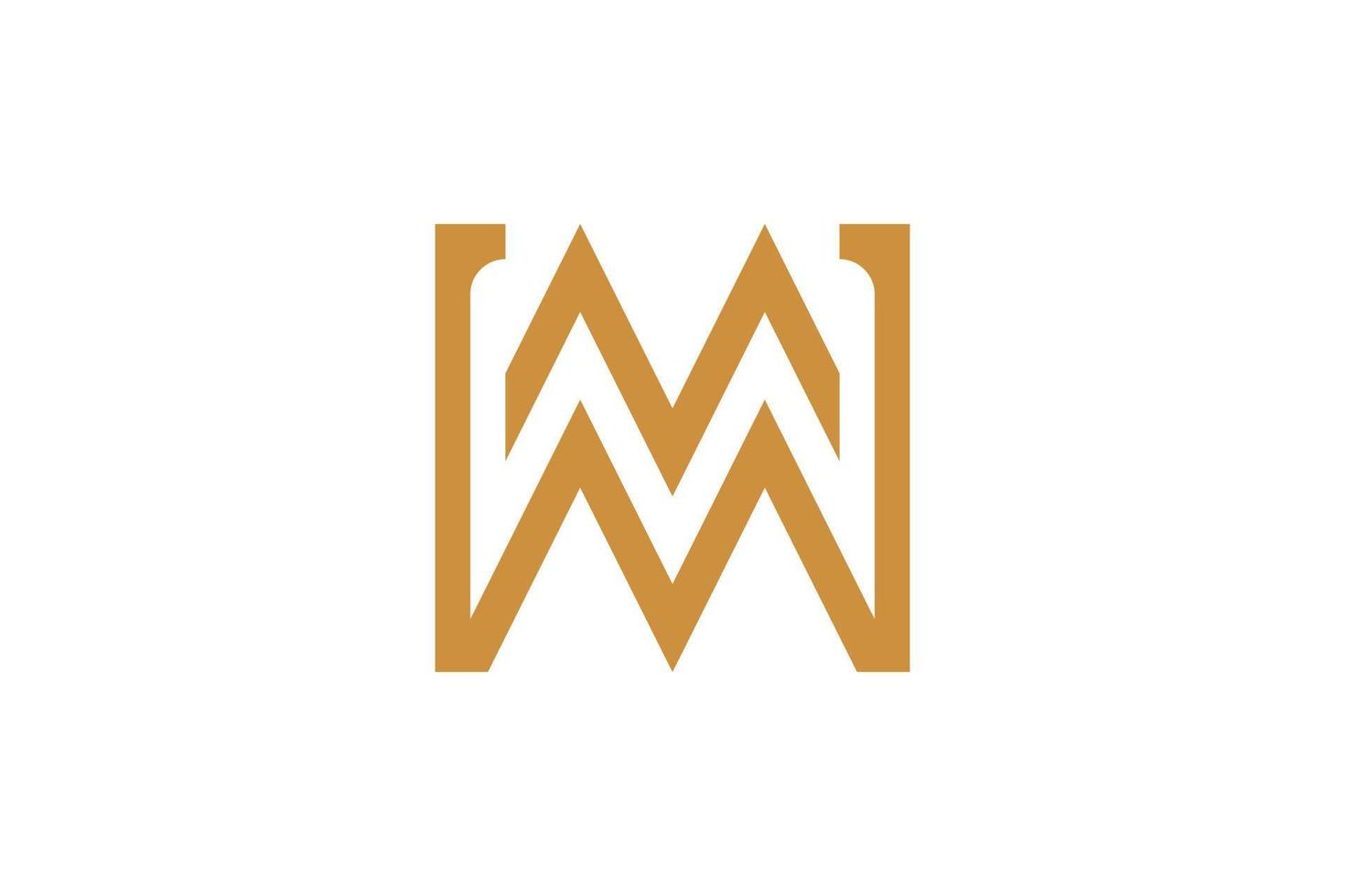 Letter W Monoline Logo vector