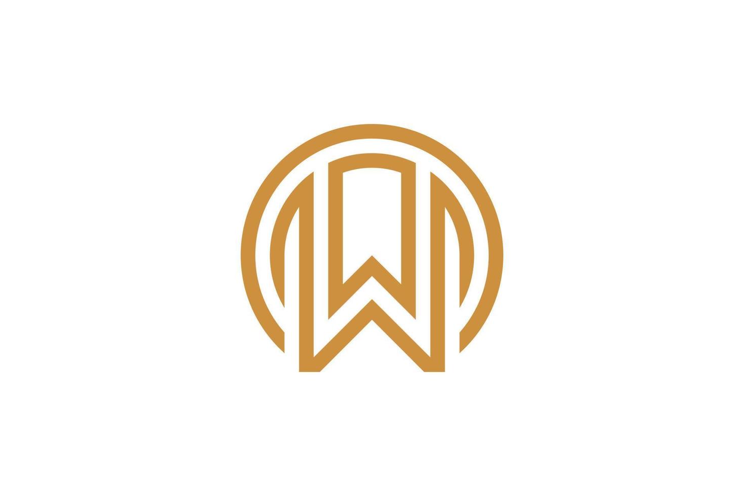 Letter W Monoline Logo vector