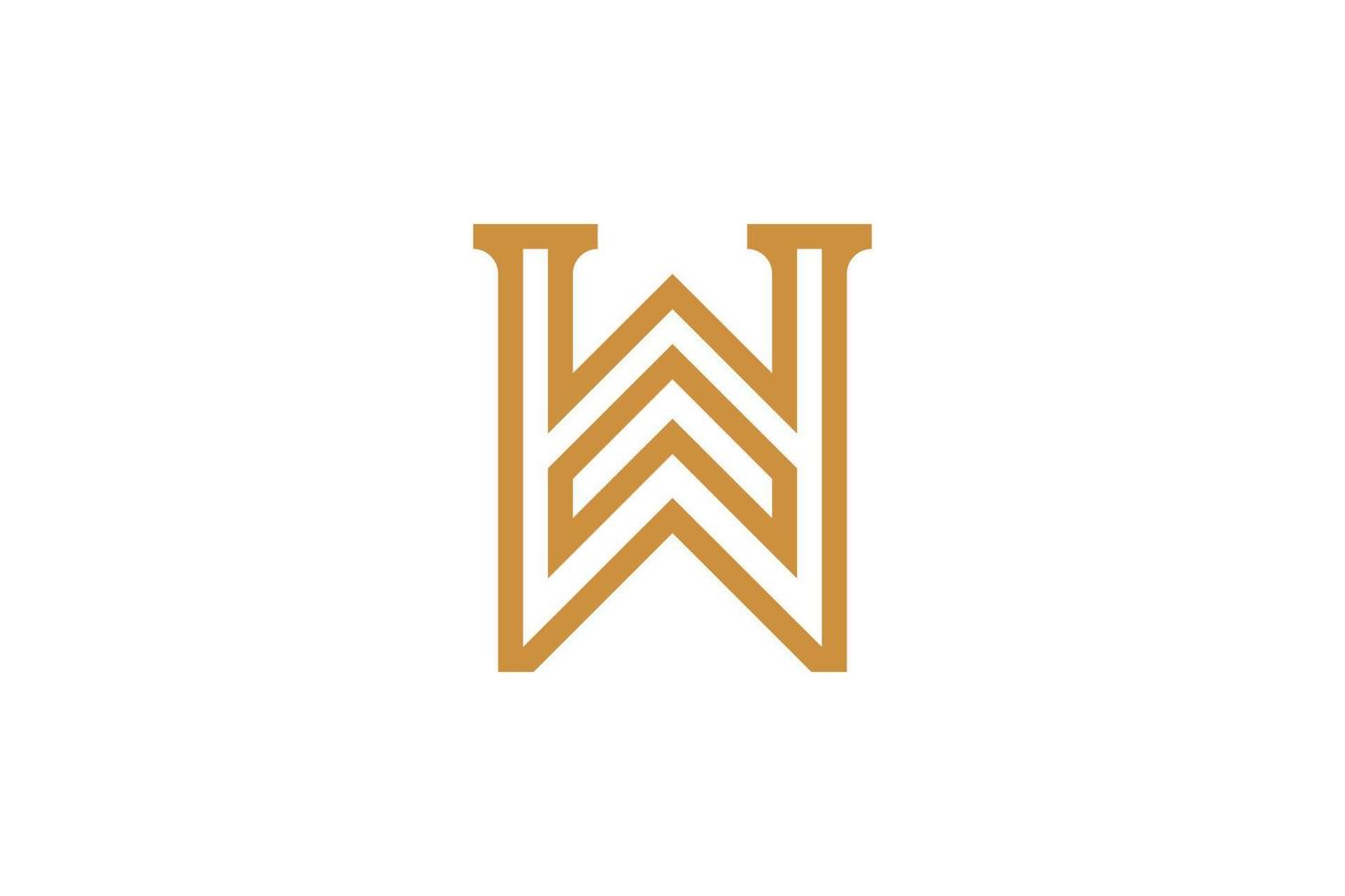 Letter W Monoline Logo vector