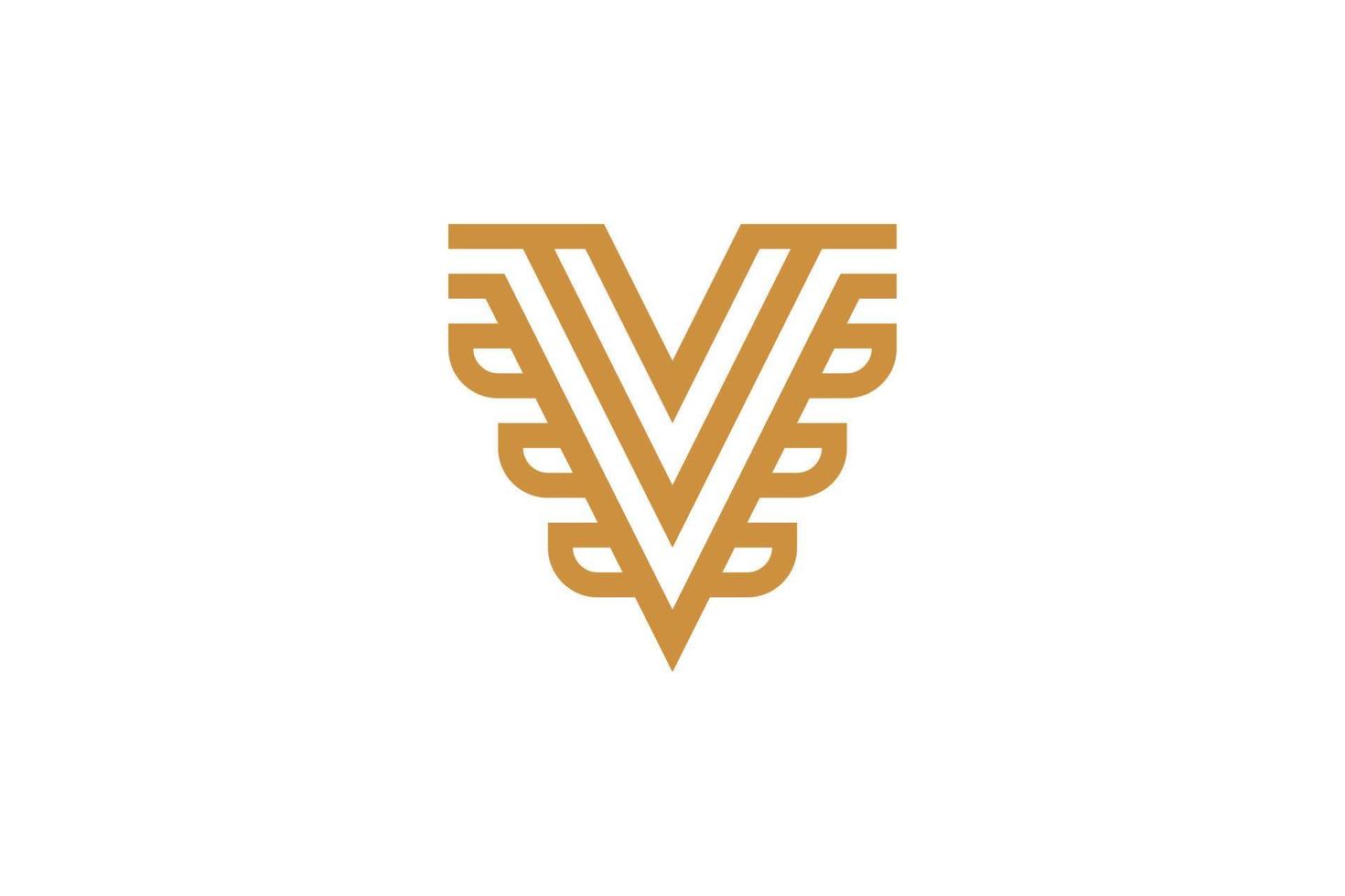 el logotipo de monoline v vector