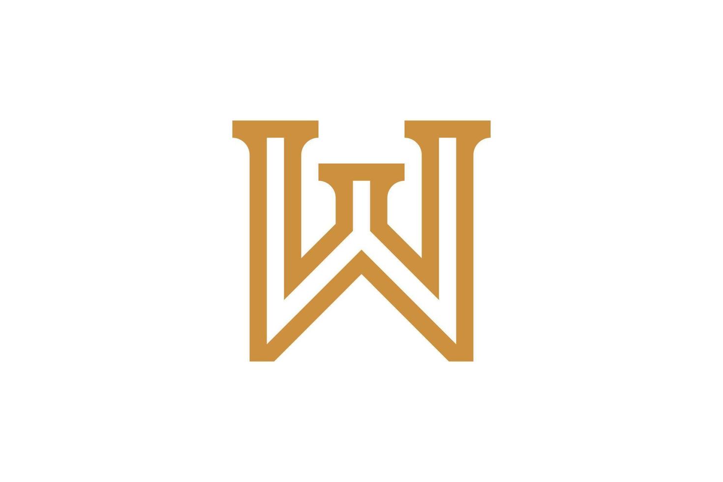 Letter W Monoline Logo vector