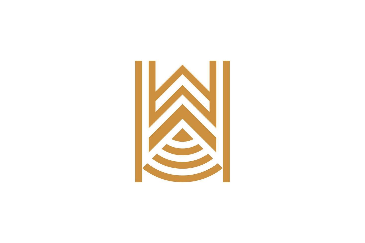 Letter W Monoline Logo vector