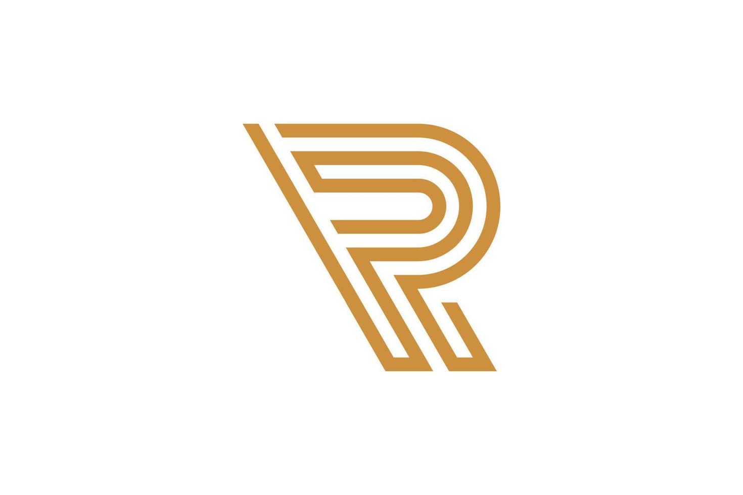 monolínea inicial letra r vector logo