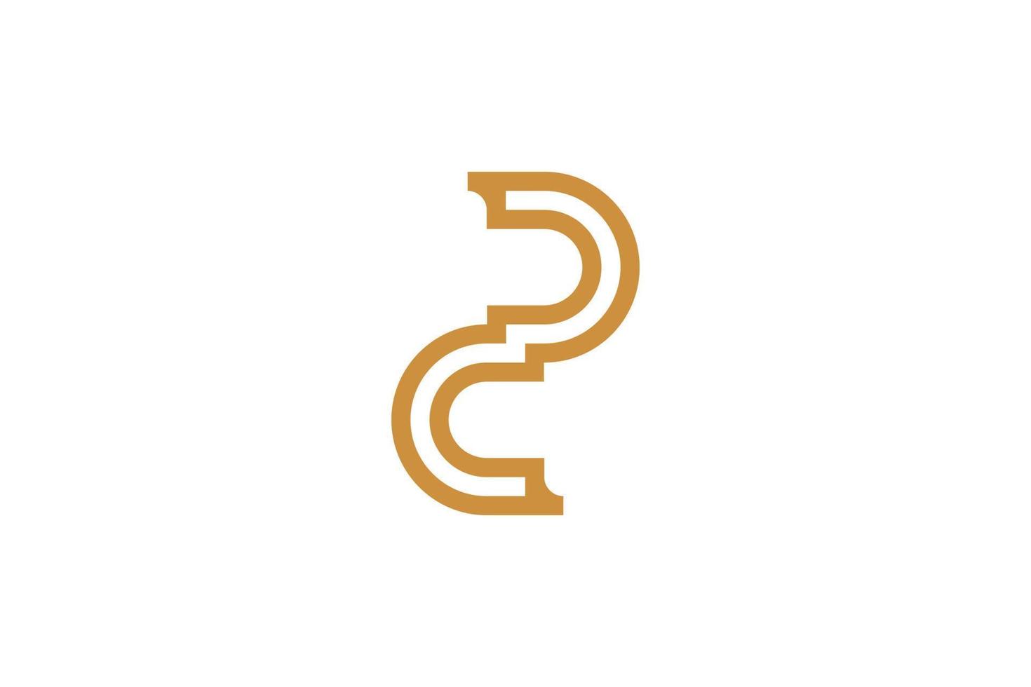 Monoline Initial Letter R Vector Logo
