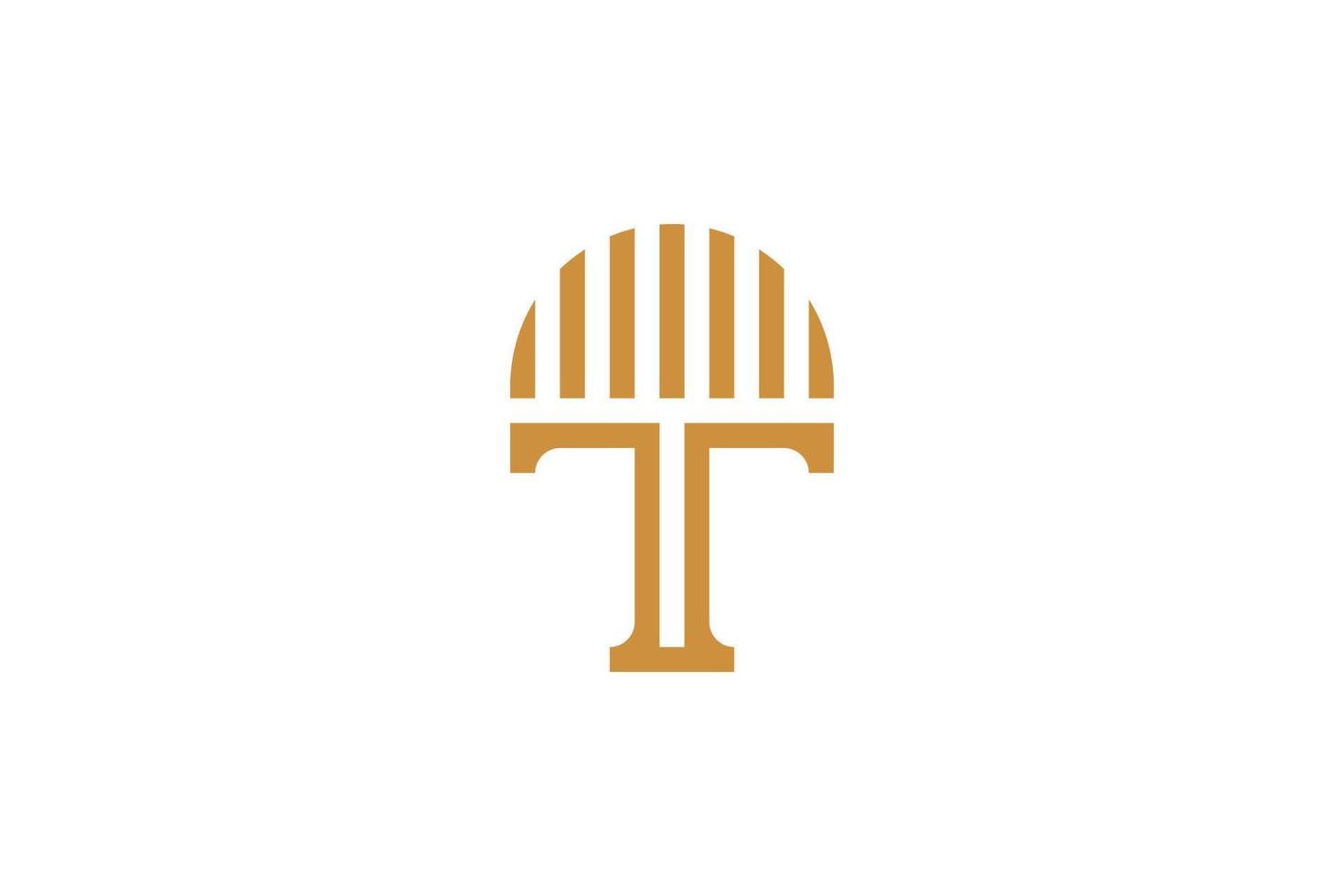 Letter T Monoline Logo Design vector