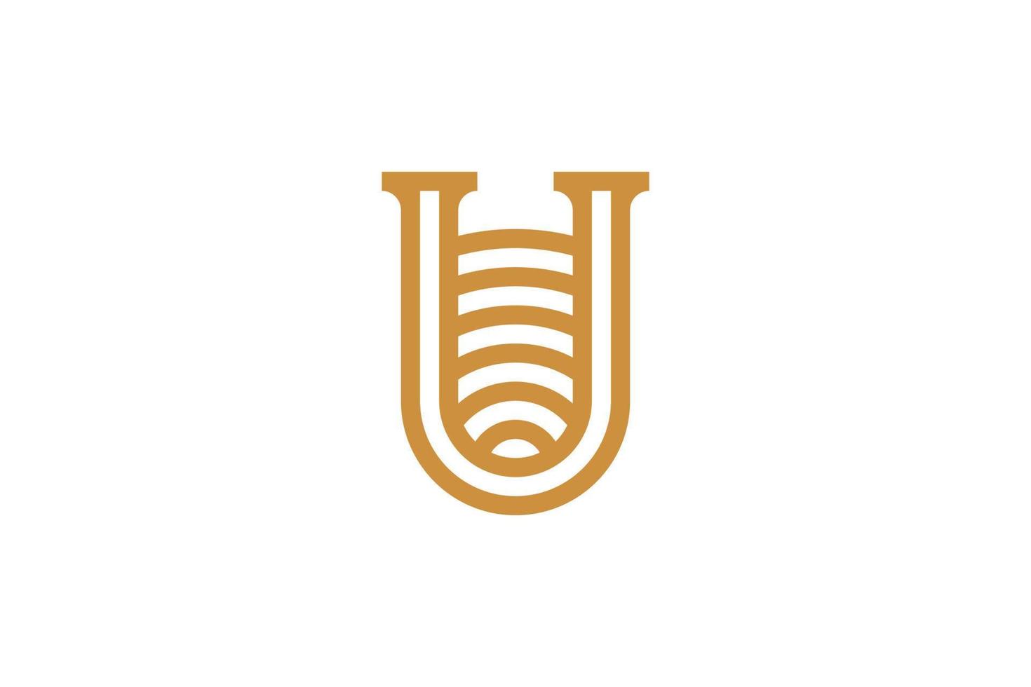 Elegant Luxury Letter U Monoline Logo vector