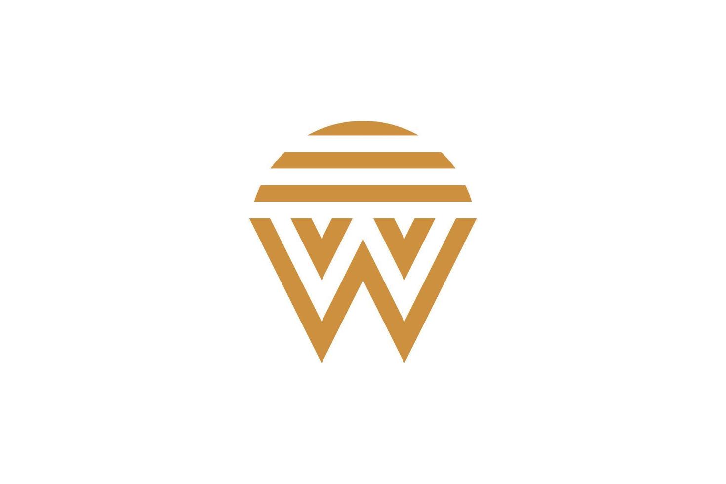 Letter W Monoline Logo vector