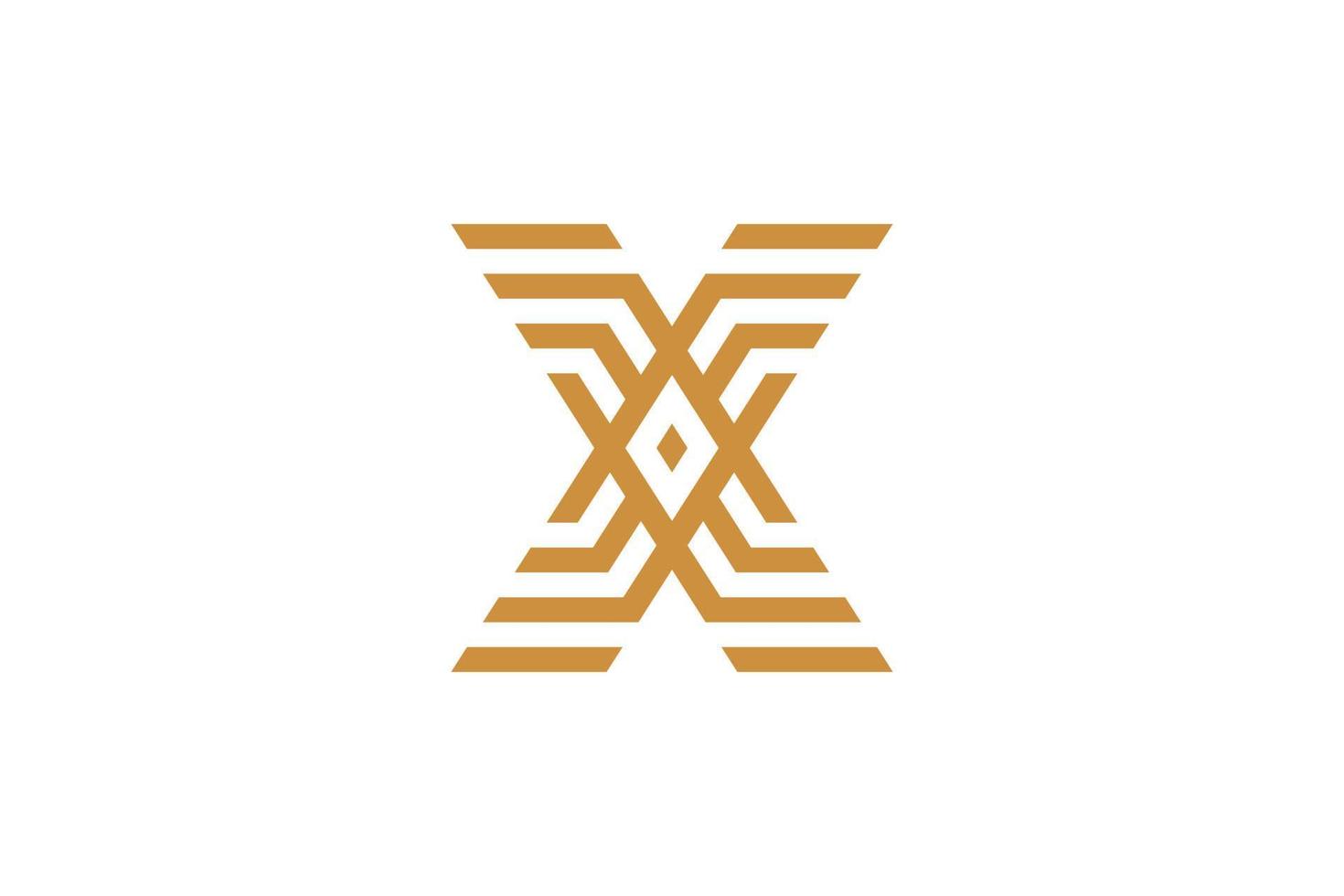 logotipo simple de la letra x monoline vector